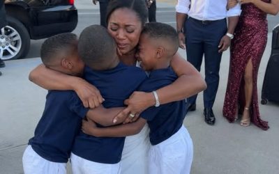 "My billionaire ex-husband sat beside me on a flight just to shame me—then three little boys stepped out of a Bentley and ran toward me, calling, “Mom!”