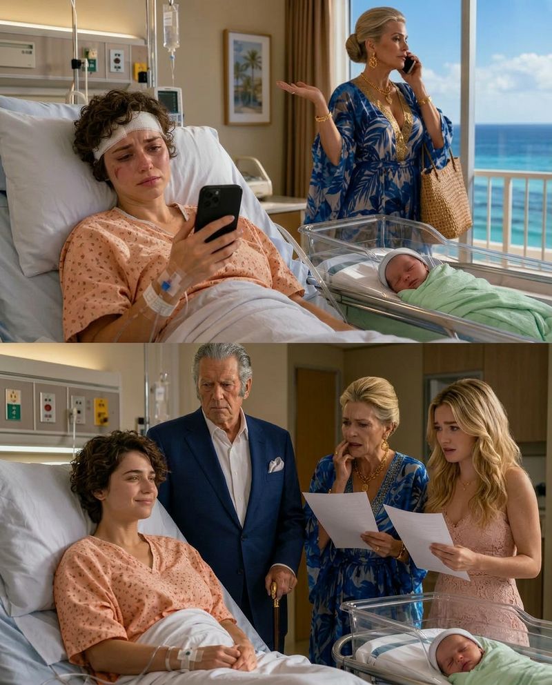 After my car acci:dent, Mom refused to take my six-week-old baby, saying, “Your sister never has these emergencies.” She went on a Caribbean cruise. From my hospital bed, I hired care and stopped the ,500-a-month support I had paid for nine years—6,000. Hours later, Grandpa walked in and said…