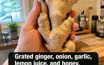 Grated ginger, onion, garlic, lemon juice and honey. One teaspoon a day from day 7