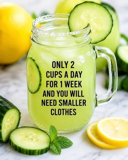 FRESH CUCUMBER LEMONADE Just 2 Cups a Day for 1 Week, and You’ll Need Smaller Clothes! Drink this potent mix, boost your metabolism, and
